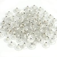 100 Plastic Earring Backs Stoppers Ear Post Nuts 0.43x0.24"