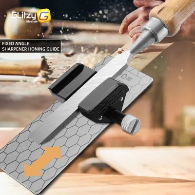Carbon Steel Knife Sharpener Blade Chisel Honing Angle Guide for Wood Chisels and Planes Jig Sharpening Roller Kit for Woodwork