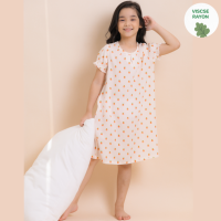 Unifriend Thailand ชุดนอนกระโปรงเด็ก รุ่น22ss/One-piece pajamas kids - Peach (Pink)