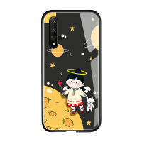 UCUC เคสโทรศัพท์เคสสำหรับ Honor 20 Nova 5T สำหรับเด็กผู้หญิงการ์ตูนแมวหมีเปลือย NASA Galaxy Glossy กระจกเทมเปอร์กลับนุ่มขอบเคสใส่โทรศัพท์