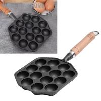 More than Home 14 หลุม Takoyaki กระทะเหล็กหล่อ Nonstick Octopus ลูกชิ้นแม่พิมพ์ Maker พร้อมที่จับที่ถอดออกได้สำหรับบ้านแพนเค้กเบเกอรี่