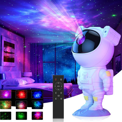 LED Galaxy Projector Night Lights with Remote Astronaut Starry Sky Projection Lamp for Children Gift Home Room Decoration