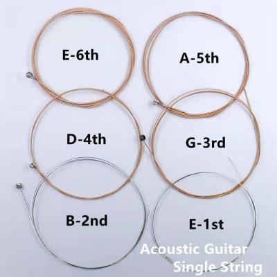 สายกีตาร์อะคูสติกสแตนเลส E-1st B-2nd G-3rd D-4th A-5th E-6th Single String Wire Guitar Replacement Parts-ZOK STORE