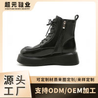 รองเท้าบูท Martin รองเท้านางฟ้าหัวใหญ่สไตล์อังกฤษสำหรับผู้หญิง Sepatu BOOT Pendek พื้นหนาสูง2023ฤดูใบไม้ผลิรองเเท้าบูทจักรยานยนต์