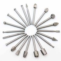 ✉☜ ZJCOSTOL 20PS Wood Carving Engraving Drill Bit Set White Steel Milling Cutter High Speed Steel Grinding Head Dremel Accessories