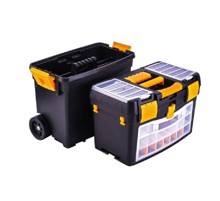 กล่องเครื่องมือมีล้อ-24-นิ้ว-สีดำ-เหลือง-กล่องเครื่องมือมีล้อลาก-กล่องเครื่องมือ2-ชิ้น-กล่องเครื่องมือพลาสติก