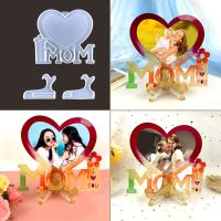 MOM Love Heart Photo Frame UV Epoxy Resin Mold Picture Frame Silicone Mould DIY Crafts Home Table Decoration Casting Tool