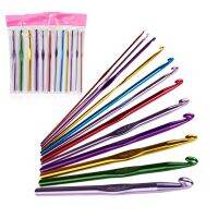 【CC】 1 Set(12PCs) Aluminum Crochet Knitting Needles Loom Band 15cm long (Hook Size 2.0mm to 8.0mm)