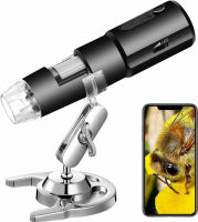 STPCTOU Wireless Digital Microscope 50X-1000X Handheld Portable Mini WiFi USB Microscope Camera with 8 LED Lights for iPhone/iPad/Smartphone/Tablet/PC-Black