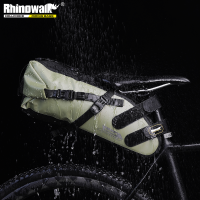 Rhinowalk 100 กันน้ำจักรยานอานกระเป๋า5L 10L 13L พับจักรยานหางกระเป๋ากลางแจ้ง MTB Panner การจัดเก็บแพ็คสะท้อนแสงสีเขียว