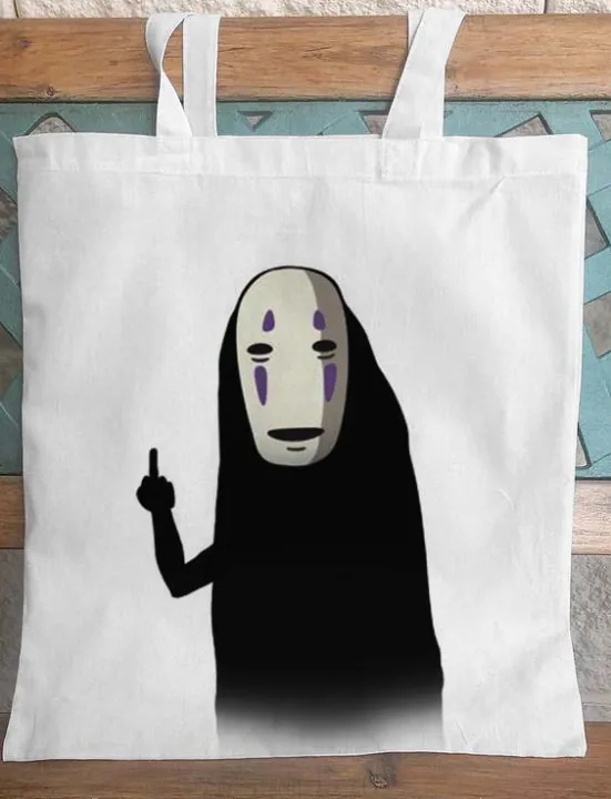 Tote Haven Spirited Away No Face Anime Tote Bag Women's Bag High Quality  Canvas Fabric/ A3 size /School Bag/ Aesthetic Bag/Canvas Bag/Handbags |  Lazada PH