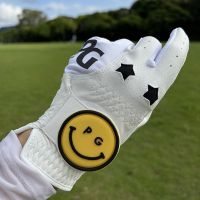 SOUTH KOrEa PG GOLF GLOVES FEMaLE FaSHION STarS bIG SMILING FacE VENTILaTION GIrLS GOLF aNTISKId wEar a PaIr OF MITTENS