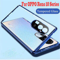 สำหรับ OPPO Reno 10 Pro Plus 10 Pro Reno10 5G 2023พร้อมการป้องกันกล้องเคสฝาแข็งพับได้สองด้านกระจกเทมเปอร์เคสโทรศัพท์ฝาหลังป้องกันกล้อง