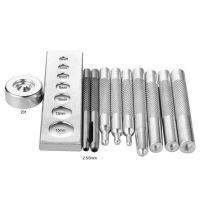 11 PCS Eyelet Die Punch Tool 6-15mm Hole Set Snap Rivet Setter Base Leather Craft Kit Metal Eyelets Grommets With Installer Die