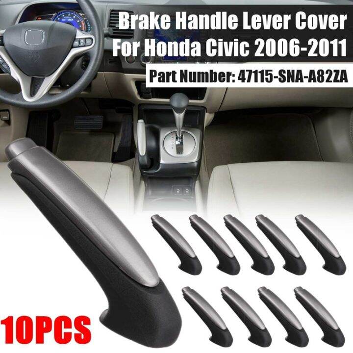 10pcs-black-emergency-car-interior-parking-hand-brake-handle-lever-grip-cover-for-honda-civic-2006-2011-47115-sna-a82za