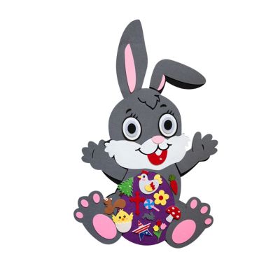 Easter Party Supplies Colored Eggs DIY Felt Rabbit Venue Props Gray Rabbit Pendant Decoration