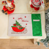 Christmas Decoration American Linen Christmas Placemat Individual Tablecloth Christmas Table Decor for Living Room