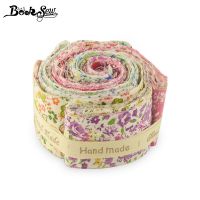 【YF】 Booksew 5x50CM Jelly Roll Strips Cotton Fabric Printed Flowers 6-9 Pcs/Lot Telas Patchwork Quilting Sewing Material