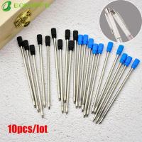 BGBGFMN 10 pcs/lot 0.5mm ใหม่ ลายเซ็น อุปกรณ์เครื่องเขียน ปากกาลูกลื่นแบบเติม แกนกลางปลายปากกา หมึกสีน้ำเงิน/ดำ โลหะ