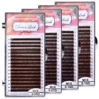 7-15mm Eyelash Extension Maquillaje Makeup Brown Color Individual Eyelash Mink Lashes Brown Color Maquiagem Cilios Cables Converters