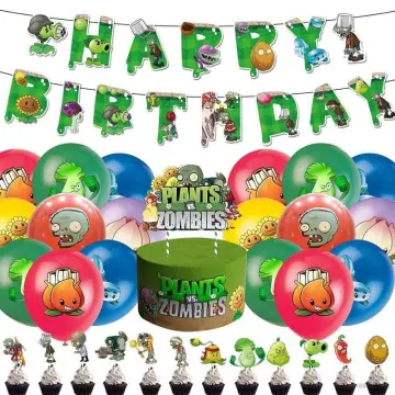 Zombies Birthday Party Supplies Zombies Birthday Decorations Set Include  Zombies Banner Cake Toppers Cupcake Toppers Balloons