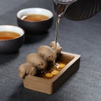 【hot】✳﹍℡ ZiSha Little Pigs Chinese Crude Pottery Kung Set Decoration Accessories