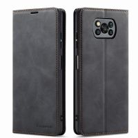 【CC】 Stong Magnetic POCO X3 Wallet Leatehr Flip Cover Pocophone NFC Cases Coque