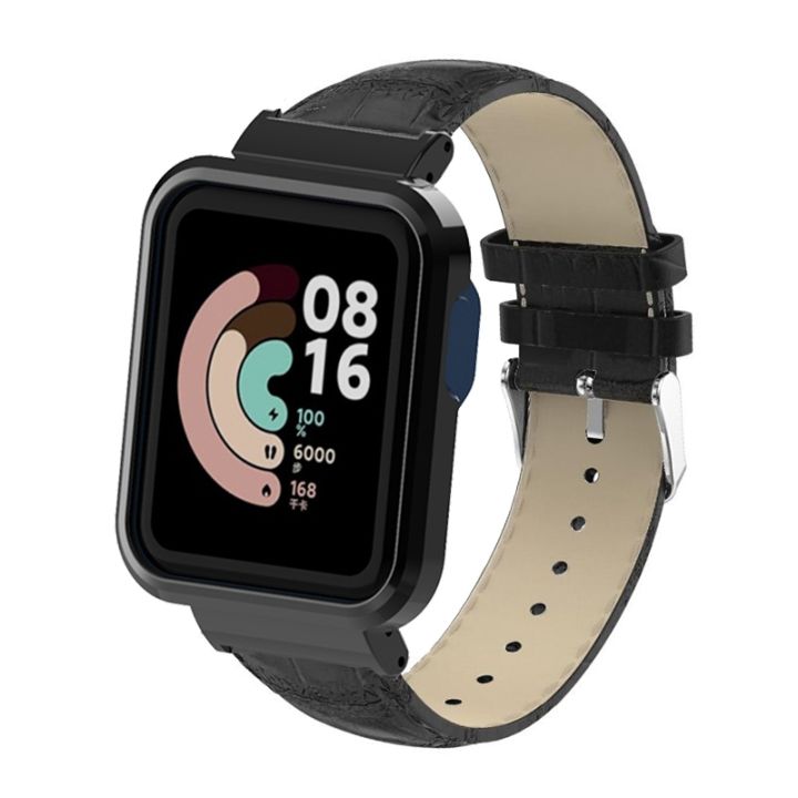 sk-rzany-pasek-dla-xiaomi-mi-zegarek-lite-smartwatch-bransoletka-dla-redmi-zegarek-2-2-lite-metalowa-obudowa-protector-pokrywa-zderzaka-tylnego-zderzaka-ramy