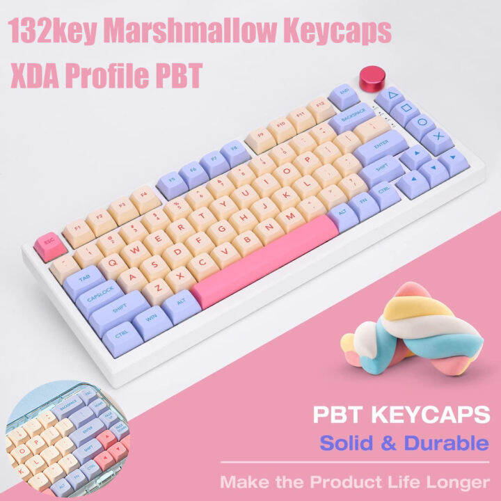 Marshmallow keycaps XDA height 132 keys for 61/68/71/84/87/98/104/108