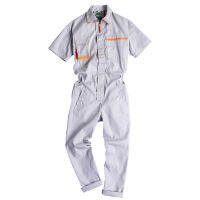 ทำงาน Coveralls แขนสั้นผู้ชายผู้หญิงป้องกันหลวมช่างซ่อมรถ Workwear เครื่องแบบฤดูร้อนขนาดบวก