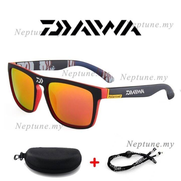 daiwa-แว่นกันแดดโพลาไรซ์ทรงขับรถสำหรับผู้ชาย-แว่นตากันแดดเดินป่าตั้งแคมป์ตกปลาแบบคลาสสิกแว่นตากันแดด-uv400