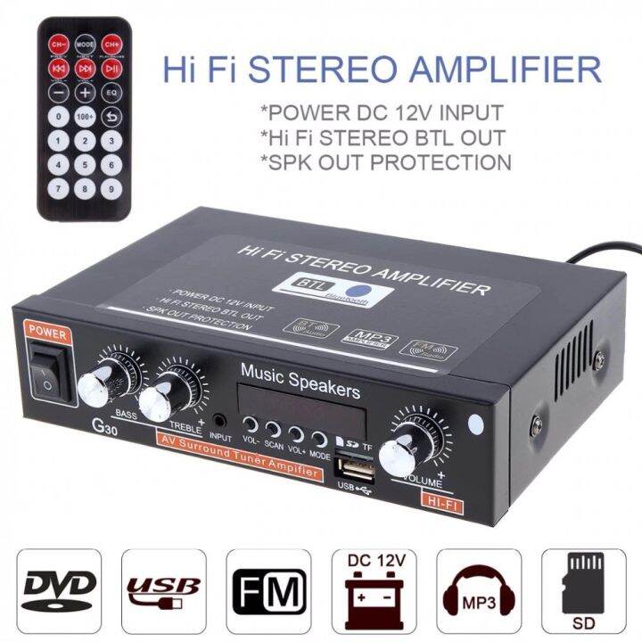 Amplifier Audio HiFi Stereo Bluetooth G30 Remote Control Lazada Indonesia