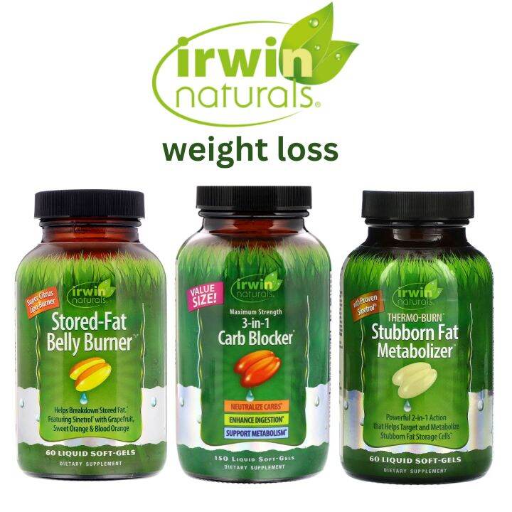 Irwin Naturals StoredFat Belly Burner / Maximum Strength 3 in 1 Carb Blocker Liquid SoftGels