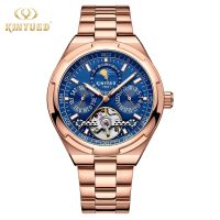 ⌚Tourbillon นาฬิกากลไกอัตโนมัติสำหรับผู้ชาย,สายเหล็กกันน้ำนาฬิกาสำหรับผู้ชายดาว