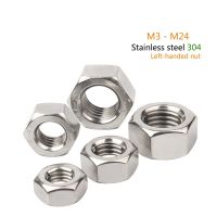 5 100pcs/Lot Stainless Steel M3 M24 Anti Tooth Hexagon Nuts With Left Hand Thread Reverse Tooth Hex Left Rotation Thread nut