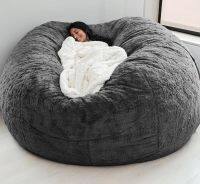 【jw】✷  135x65cm capa de saco feijão pele gigante grande redonda macio fofo faux skin beanbag preguiçoso sofá cama