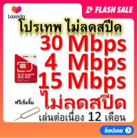 ซิมโปรเทพ 30-15-4  Mbps ไม่ลดสปีด เล่นไม่อั้น +โทรฟรีทุกเครือข่ายได้ แถมฟรีเข็มจิ้มซิม