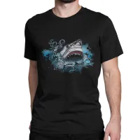 Men Shark Attack Clothing Pure Cotton Vintage Tee Shirt Classic Tshirt For Men