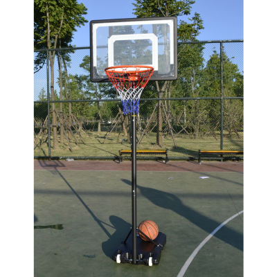 Basketball backboard 32 inches, height adjustable 1.6-2.1 meters - black