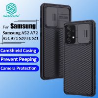 เคสโทรศัพท์มือถือ ลาย Nillkin CamShield สําหรับ Samsung S22 Ultra S21 FE A52S A72 A52 A22 A51 A71 A32 A42 S20 Plus หรูหรา PC ยาก เคสโทรศัพท์ พร้อมระบบกันสไลด์กล้องฝาห