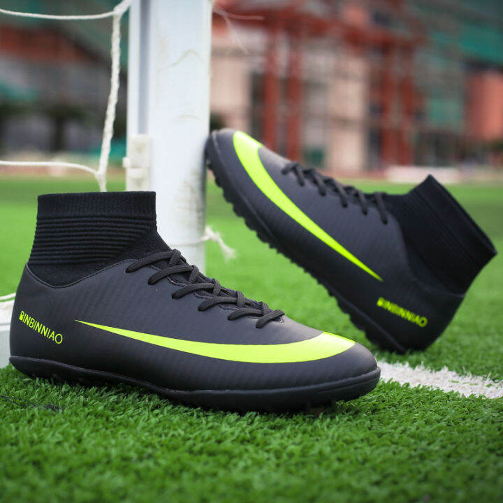 aliups-turf-black-men-soccer-shoes-kids-cleats-training-football-boots-high-ankle-sport-sneakers-size-35-45-dropshipping