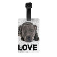 【DT】 hot  Staffordshire Bull Terrier Dog Luggage Tag Custom EBT Cute Love Baggage Tags Privacy Cover ID Label