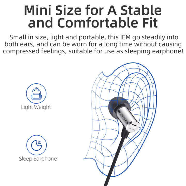 nicehck-x49เดี่ยว-ba-สมดุล-a-rmature-ไดร์เวอร์มินิเอียร์บัดไฮไฟโลหะในหูตรวจสอบการนอนหลับเกมดีเจเพลงสายไมค์หูฟัง-iem
