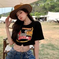 COD dsfrteryewe WANG JIAO ZHAN เสื้อยืดตัวสั้นสุดอินเทรนด์เซ็กซี่ทุกแมทช์