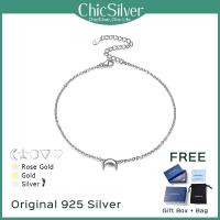 ChicSilver 925เงินสเตอร์ลิงผู้หญิงหัวใจเล็กๆ/ดวงจันทร์/ดาว/ดวงอาทิตย์/จุด/ที่สวมข้อเท้าลายสามเหลี่ยมแหวนนิ้วเท้าโอชะแบบเรียบง่าย