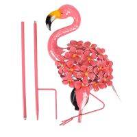 Garden Solar Lights Outdoor Solar Powered Flamingo Stake Lights Metal Flamingo Decorative Lights Weatherproof Pink Flamingo