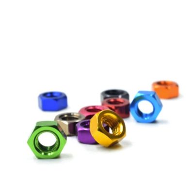 20pcs DIN934 m3 m4 m5 m6 colourful Aluminum Alloy Hexagonal Hex Nut Lock Nuts for FPV RC Multicolor Red Purple Royal Gold Pink