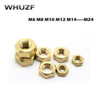 Free shipping DIN934 M6 M8 M10 M12 M14 M16 M18 M20 M22 M24 Brass Copper Hexagonal Hex Nut 2017