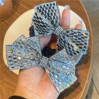 (BEYS baby) Bling Bow Rhinestone ยางรัดผมวงยืดหยุ่นผูกเครื่องประดับอะคริลิคสาวอุปกรณ์ผมโลหะผู้ถือผมหางม้า Scrunchie