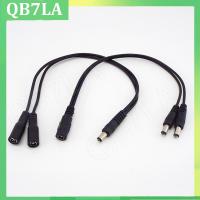 QB7LA shop DC 1 male Female to 2 male way Male female cable 5.5x2.1mm Power Splitter connector Plug extension cord for CCTV LED strip light